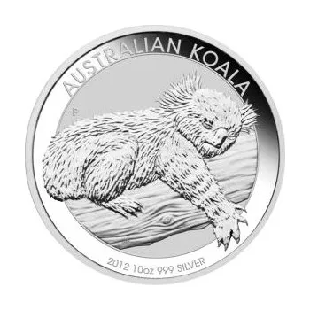 10 uncí stříbrná mince Austrálie Koala 2012