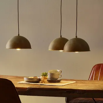 Moretti Luce Závěsné svítidlo Circle 3248.3L, 3 světla, starožitná mosaz - Ø stříšky 20 cm; Ø stínítek 25 cm starožitná mosaz, leštěná mosaz 3 x 52 W - Doprava zdarma