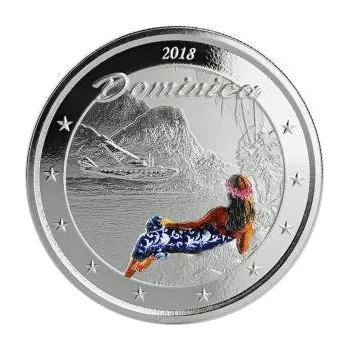 1 unce stříbrná mince EC8 Dominica - The Nature Isle 2018 - coloriert