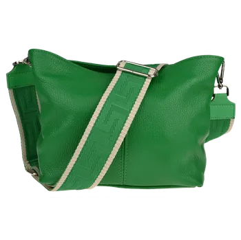 Kabelka NovaKabelka.cz Kožená italská crossbody kabelka Batilda Verde s přídavným popruhem