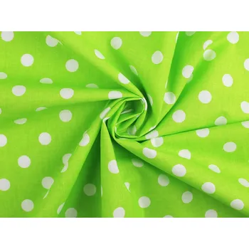 Bavlněná látka / plátno puntíky METRÁŽ - 7 (33) zelená trávová