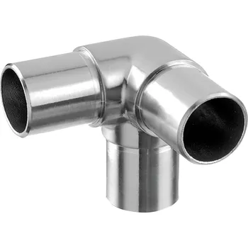 Zábradlí Roh, 90°, + 1 napojení 90° Roh, 90°, + 1 napojení 90°, trubka O33,7 x 2 mm, nerez. ocel 304, kartáčovaná