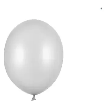 Balónek PartyDeco Balonek latex stříbrný metalický 30 cm, 1 ks