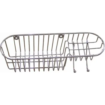 Drátěná police TORO Polička do sprchy 34,6x11x10 cm Šedá