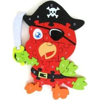 Dřevěné vzdělávací puzzle - Papoušek pirát