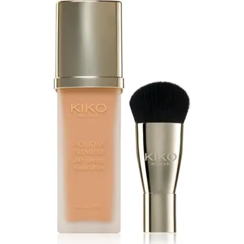 Make-up KIKO Milano Holiday Première 24h Lasting Foundation voděodolný tekutý make-up se štětcem odstín 06 Caramel 28 ml