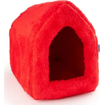 Pelíšek pro psa PROFIZOO Pelech Domek 45cm červená (Plys)