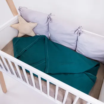 Dětská deka Tulimese Zavinovací mušelínová deka tmavě zelená