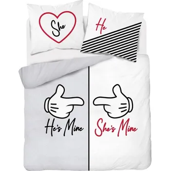 Povlečení Luxusní Francouzské povlečení He is Mine and She is Mine 220x200/2x70x80 cm