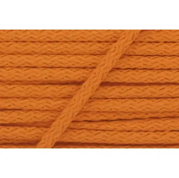 Bavlněná šňůra 4mm oranžová karta 50m