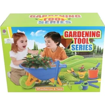 Dětské zahradní nářadí Sada zahradního náčiní s kolečkem 12 ks