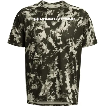 Pánské termoprádlo Pánské triko Under Armour Tech ABC Camo SS Velikost: XL / Barva: zelená