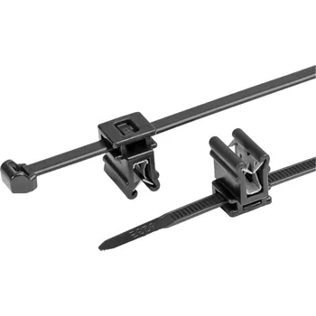 Počítač HellermannTyton 156-00948, T50ROSEC4A-PA66W-BK (100), stahovací páska s klipem, 4.6 mm, 200 mm, černá, 100 ks