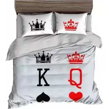 Povlečení TOTÁLNÍ VÝPRODEJ ! POVLEČENÍ S 3D EFEKTEM 140x200/70x90cm - KING & QUEEN 8. + POVLAK POLŠTÁŘEK ZDARMA !