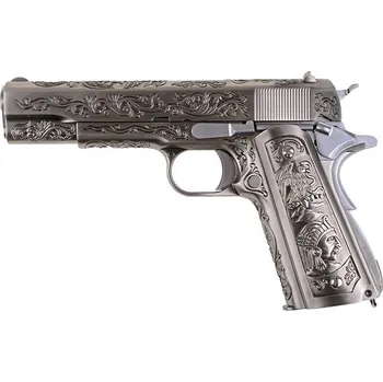 Airsoftová zbraň Airsoftová pistole M1911 - s rytinou, stříbrný, celokov, GBB, WE