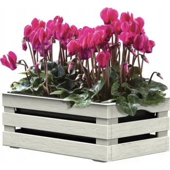 Květináč Bama bílý plast Květináč 25 cm x 15,5 x 10,5 cm