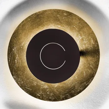 Lampička Knikerboker DoppioZero nástěnné, pozlacená/kávová lístkové zlato, kávově hnědá LED 16 W celkem - Doprava zdarma