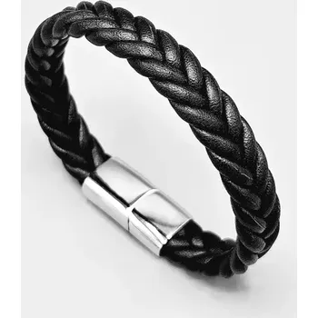Náramek Náramek kožený splétaný plochý