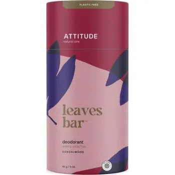Přírodní tuhý deodorant ATTITUDE Leaves bar – s vůní santalového dřeva 85g