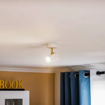 Lampička Argon Stropní bodové světlo Lund v bílé barvě, jednoplamenné bílá matná, zlatá 1 x 5 W LED