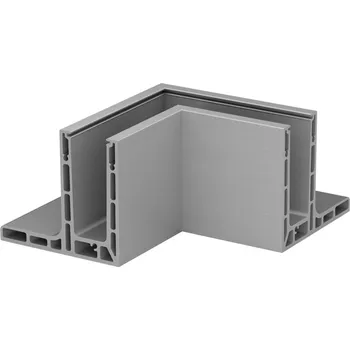 Zábradlí Easy Glass Smart "F", základní profil roh, horní montáž Easy Glass Smart "F", základní profil roh, horní montáž, vnější roh, hliník, kartáčovaný, eloxovaný