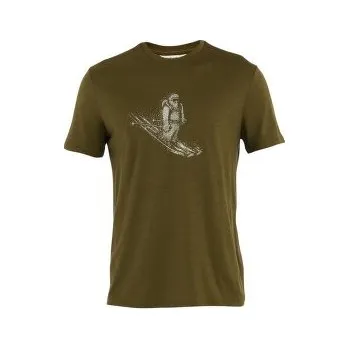 Icebreaker Merino 150 Tech Lite SS Tee Skiing Yeti Men ALGAE hnědá L