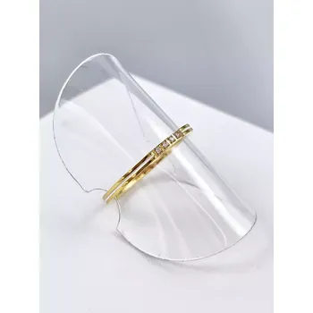 Prsten Drobný ocelový prstýnek - Bílý proužek ve zlatém provedení vel. 8