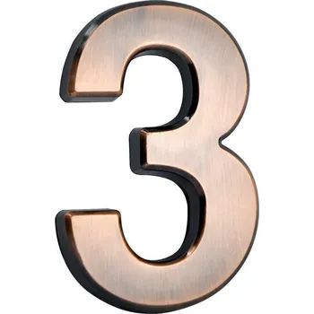 Domovní cedule MagicHome číslo ´3´, domové, s lepiacou páskou, bronzové, 70x100 mm, 2212491