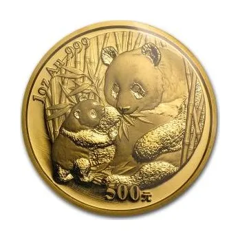 1/10 uncí zlatá mince China Panda 2005