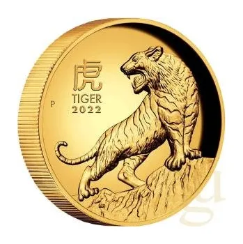1 unce zlatá mince Austrálie Lunar III tygr 2022 - leštěná deska - High Relief