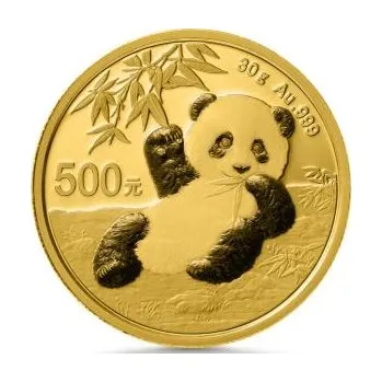 30 gramů zlatá mince China Panda 2020