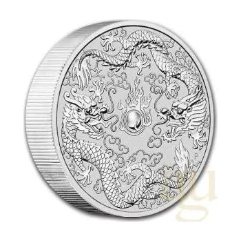10 uncí stříbrná mince Austrálie Double Dragon 2021