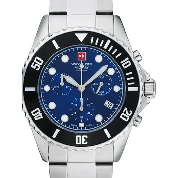 Hodinky Swiss Alpine Military Série 7053 Chrono 42mm Chronograph Pánské Hodinky 7053 9138 Modrá