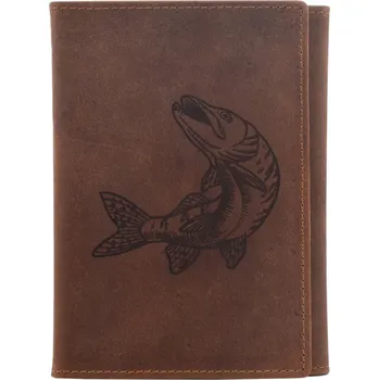 Obal na doklad Pouzdro na doklady Mercucio světlehnědá vzor 52 štika