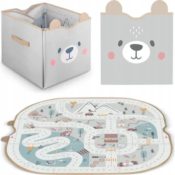 Úložný box Organizér 2v1 / Úložný box na hračky + Rozkládací hrací podložka