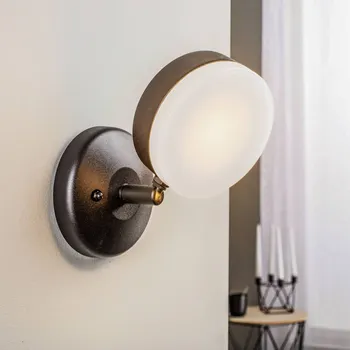 Venkovní osvětlení Lindby Amya venkovní nástěnné světlo hliník kulaté - Stínidlo - Ø 11 cm, výška 4 cm; nástěnný držák - Ø 11 cm, hloubka 3 cm černá, bílá 1 x 12 W LED