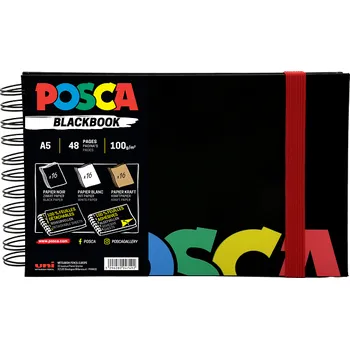 POSCA Skicář A5 POSCA, 48 barevných samolepicích listů