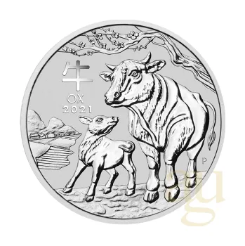 Sběratelství 1 kilogram stříbrná mince Austrálie Lunar III vůl 2021