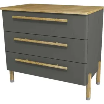 Koupelnový nábytek Koupelnová skříňka pod umyvadlo Devo Sonet šedá Classico/dub 84 x 75 x 49 cm SF-SU3S84-F118D01L10