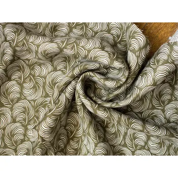 Snový svět VZOREK - Bílá pírka na zeleném - 175 g/m2