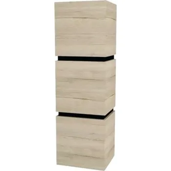 Koupelnový nábytek Koupelnová skříňka vysoká Devo Viva 2.0 levá dub halifax bílý 40 x 127 x 35 cm VV2-S3D2SL40x35-P29