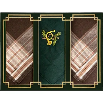 Látkový kapesník Pánské kapesníky 3 ks - mix LESNÍ ROH - Dárkové balení