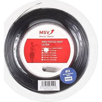 Struna na výplet tenisové rakety MSV Focus HEX Ultra tenisový výplet 200 m černá Průměr: 1,15