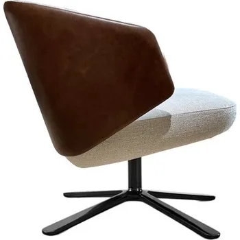 Křeslo Křeslo Montis Back Me Up Lounge vnitřní polstrování látka Vita 02 venkovní kůže Rancho Sienna podnoží otočné čtyřcípé kovové černé