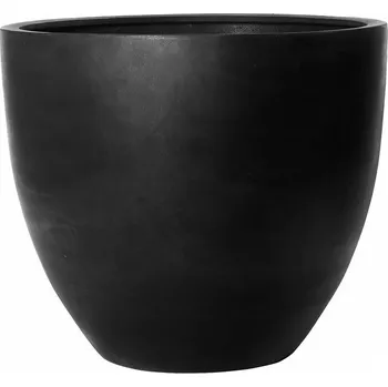 Květináč Pottery Pots Venkovní květináč kulatý Jumbo Jesslyn L, Black (barva černá), kolekce Natural, kompozit Fiberstone, průměr 112 cm x v 97 cm, objem cca 692 l