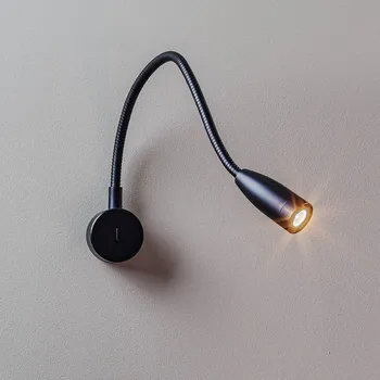 Lampička LEDS-C4 Bed LED nástěnné světlo kulaté, černá - Ø nástěnného držáku 5 cm černé 1 x 2,3 W LED - Doprava zdarma