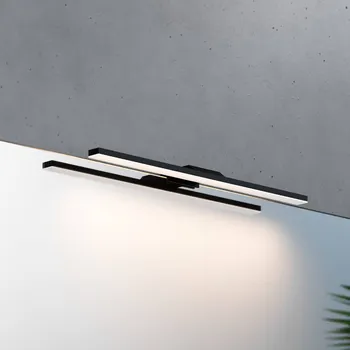 Lampička MCJ Nástěnné koupelnové svítidlo LED Modena IP44 černé, 4 000 K, šířka 40 cm černá LED 6,5 W celkem - Doprava zdarma