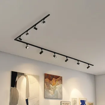 Lampička Jednookruhový kolejnicový systém Lindby Linaro, GU10, 10 světelných zdrojů, - Stínidlo - Ø 6 cm, výška 10,5 cm černá 10 x 10 W LED - Doprava zdarma