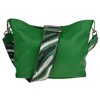 Kabelka NovaKabelka.cz Kožená italská crossbody kabelka Batilda Verde s přídavným popruhem II