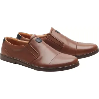 Pánské polobotky ZAQQ CLARQ 41-48 NAPPA/NAPPA Dvouvrstvá hlazená kůže Hnědá 46